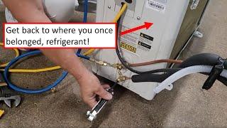 How we recover mini split refrigerant back to the outdoor unit same as how it shipped #minisplit