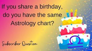 Same Birthday Same Astrology Chart??? - Subscriber Question