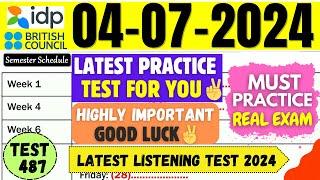 IELTS Listening Practice Test 2024 with Answers  04.07.2024  Test No - 487