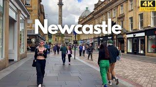 Newcastle walk around the city centre. 4K