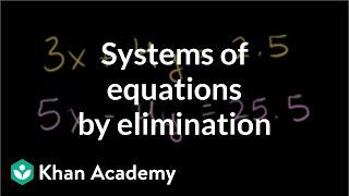 Solving systems of equations by elimination  Algebra Basics  Khan Academy