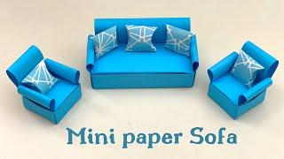 DIY MINI PAPER SOFA  Paper Crafts For School  Paper Craft  Easy kids craft ideas Paper Craft New