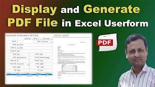 How to Generate and Preview PDF File in Userform  Excel VBA