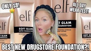 *NEW* $8 elf Soft Glam Satin Foundation  Full Day Wear Test & First Impressions Review KELLY STRACK