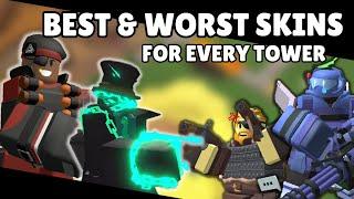 THE Best & Worst Skins for every Tower Tower defense simulator