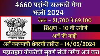 4660 पदांची सरकारी मेगा भरती 2024  Railways Recruitment 2024  रेल्वे विभाग भरती 2024  10 th Pass
