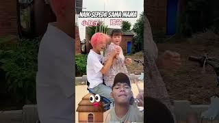 NAIK SEPEDA SAMA MAMA‼️️ #shortvideo #funny #statisfying #comedy #trampolin