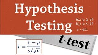 Hypothesis Testing One-tailed t test for mean