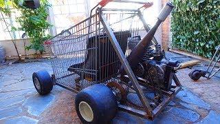 Mi GoKart en un carrochango de SUPERMERCADO   Parte 1 motor zanella