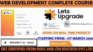 Eskill India Free Online Courses  NSDC  Certificate  Web Development Free Course  Lets Upgrade