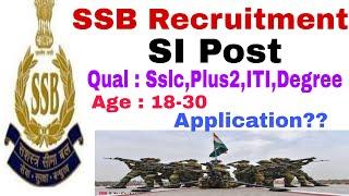 Ssb Sub Inspector Recruitment  10+2ITIDegree  How To Apply