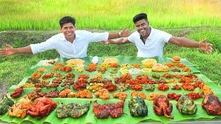 ONAM SADHYA  100 Varieties Of Chicken Sadhya  Tasting 100 Chicken Items in Our Village