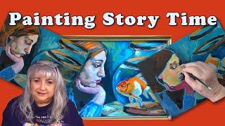 A Story Time  Gingers Spy Story  and An Acrylic Painting  of  A Moment with Goldie