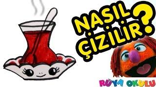 Çay Nasıl Çizilir? - Çaydanlık - Çay Bardağı - Çocuklar İçin Resim Çizme - RÜYA OKULU