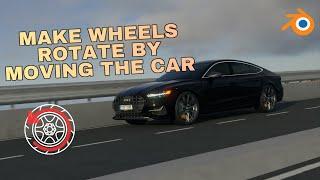 How to Make Car Wheels Rotate With the Movement of the Car in 1 Minute -    Blender Tutorial