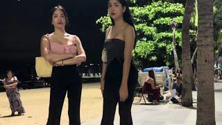 4k Thailand nightlife freelancer  pattaya beach road 