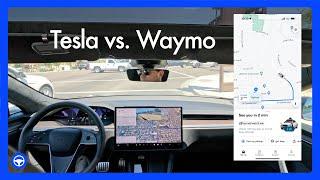 Tesla FSD 12.3.4 Supervised versus the Waymo Driver  Side by Side on almost exact same route