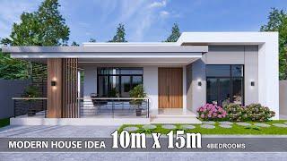 Simple House  House Design idea   10m x 15m with 4Bedrooms