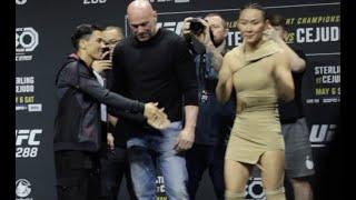 OUCH Jessica Andrade LEFT HANGING after Xiaonan Yan face off ahead of #UFC288