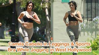 Camila Cabello in Leggings & Sports Bra While Jogging in West Hollywood