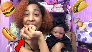 Trying Gummy Food Candy With Reborn Baby Zoey