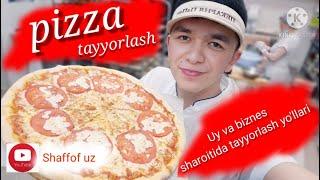 Pizza toliq tayyorlash uslubi. Xamir sous va boshqalar