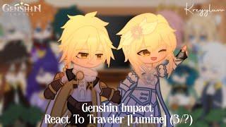 Genshin Impact React To Traveler Lumine 3?  credits on description  kreyyluvv