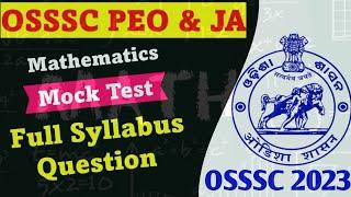 Math Mock Test  For OSSSC PEO JA  OSSSC PEO JA Syllabus Wise Mock Test  Details Solution