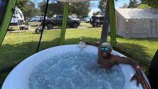 Glamping Luxury How I Set Up My Inflatable Hot Tub  Step-by-Step Guide  Joe Houston