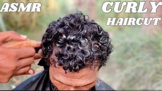 ASMR CURLY HAIR TRANSFORMATION VERY RELAXING HAIRCUT asmr barber