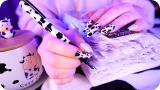 ASMR Study With Me ︎ Crinkly Notebook Inaudible Whisper Fountain Pen Writing Rain ️