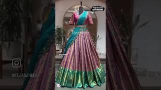 Royal traditional kanchivaram tissue Lehenga  Teja Saree  #kanchipattulehenga #lehanga #short