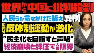 【世界から中国に批判殺到】人民らが命をかけた訴え…異例！国内外で反体制運動が激化「民主化を目指すと声明」中国経済崩壊と弾圧で人民限界