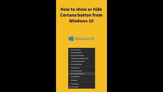 How to remove cortana from Windows 10 #Shorts