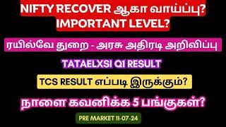 NIFTY Recover ஆகா வாய்ப்பு?I Banknifty Level  Railway Stocks  SBI  Powergrid  Ultra Tech  Tamil