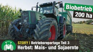 Biolandhof Breitsameter Teil 3 Mais- & Sojaernte  Besuch Hof Bichler  John Deere  Fendt  Ernte