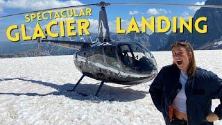 Spectacular Helicopter Mountain Landing Robinson R66