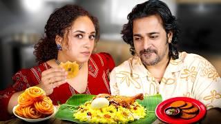 Eating Challenge  Pearle Maaney Vs Srinish Aravind