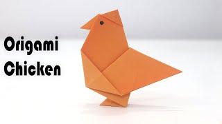 How to Make Origami Chicken - Easy Paper Hen folding