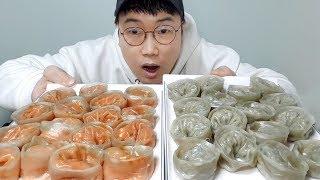 찐만두68개랑 만두라면 시키지도 않았는데 사장님 놀라심Mandu Dumpling mukbang 야식이 먹방