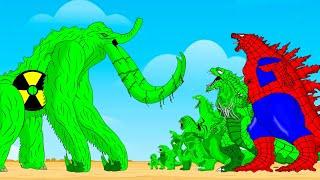 Evolution Of BEHEMOTH RADIATION vs Team SPIDER GODZILLA & KONG SHARKZILLA  Godzilla Cartoon