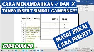 Cara Membuat Simbol Tanda Ceklist  dan Tanda Silang  di Word Otomatis  BELAJAR MICROSOFT OFFICE