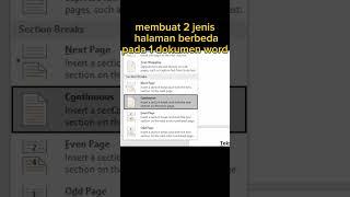 2 jenis halaman berbeda pada 1 dokumen word #shortsfyp