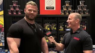 Muscle Insider with Eiren Gauley at the Grindstone Blends booth for the Toronto Pro SuperShow