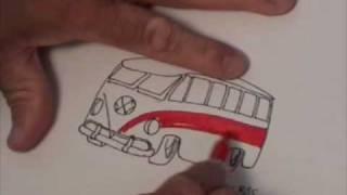 How to draw a 1967 VW Bus