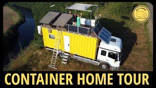 CRAZY TINY HOME TOUR ️ NO TALKING & RELAXING ️ DIY CONTAINER EXPEDITION TRUCK