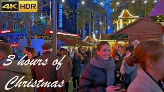 3 HOURS of London Christmas Walk - 2023  The Best of London Christmas 4K HDR