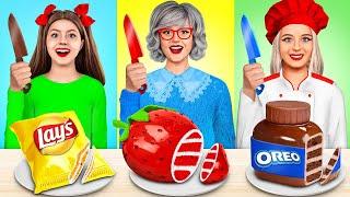 Me vs Grandma Cooking Challenge  Cake Decorating Cooking Life Hacks by MEGA GAME