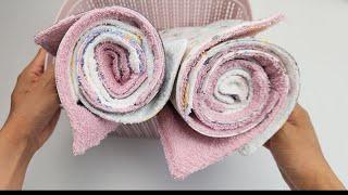 Easy sewing project for your home using leftover fabric and towels