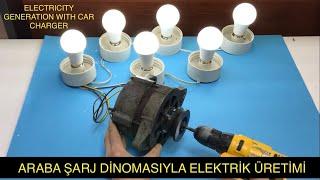 ARABA ŞARJ DİNAMOSU İLE 220V ELEKTRİK ÜRETİMİ ALTERNATÖR HARİCİ NASIL ÇALIŞTIRILIR.